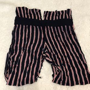 striped long pants with silver hardware on strings